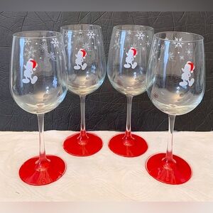 Disney Parks Mickey Mouse Christmas Wine Glasses